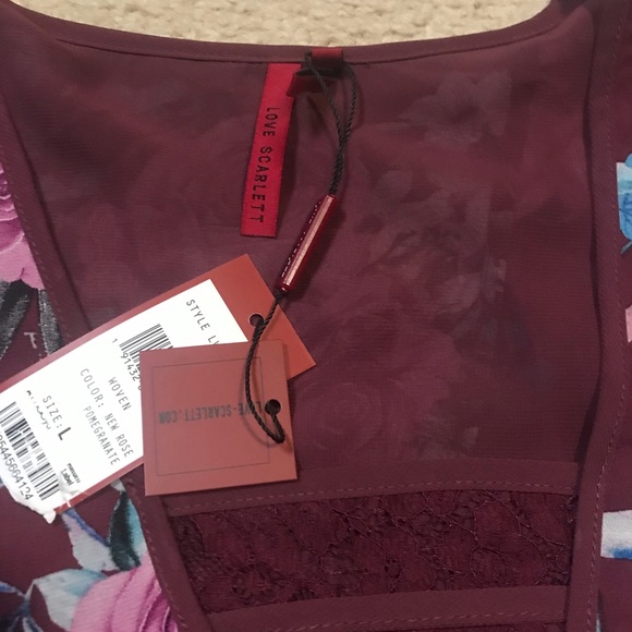 NWT Love Scarlett Long Sleeve Blouse Sz Large - Picture 7 of 7